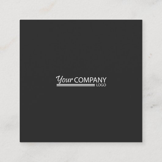 Minimalistische, 2-tonige houtskool, professionele vierkante visitekaartje (Achterkant)