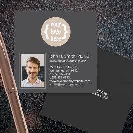 Minimalistische, 2-tonige houtskool, professionele vierkante visitekaartje