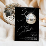 Minimalistische 30e Disco Ball verjaardagsfeestje Kaart<br><div class="desc">Vier de mijlpaal van het draaien van 30 met onze chique en minimalistische 30e verjaardagsfeestje uitnodiging! Deze uitnodiging zet het podium voor een gedenkwaardige viering, met de cijfers '30' met een unieke twist - de '0' is een sprankelende discobal, die op onze trendy zwarte achtergrond schijnt. De moderne party sjabloon...</div>