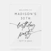 Minimalistische 30e verjaardagsfeestje Frosted Wel Acryl Bord (Voorkant)