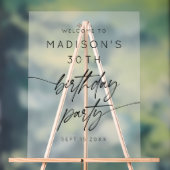 Minimalistische 30e verjaardagsfeestje Frosted Wel Acryl Bord (Neutraal)