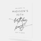 Minimalistische 30e verjaardagsfeestje Frosted Wel Acryl Bord (Hoek)