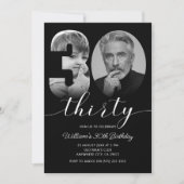 Minimalistische 30ste verjaardag dertig foto kaart (Voorkant)