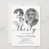 Minimalistische 30ste verjaardag dertig foto kaart (Voorkant)