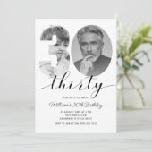Minimalistische 30ste verjaardag dertig foto kaart (Staand voorkant)