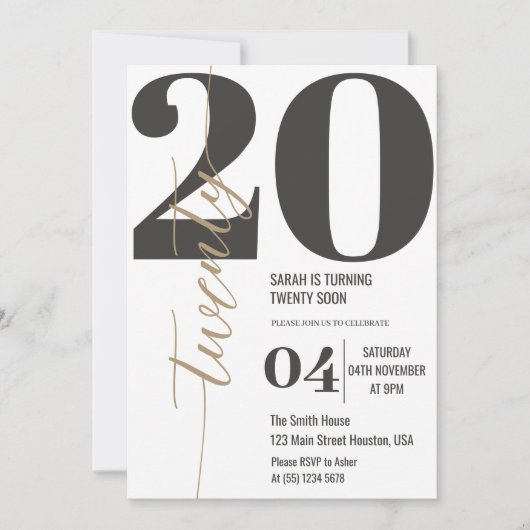 Minimalistische 30ste verjaardag kaart