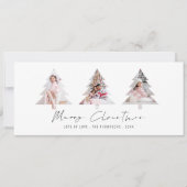 Minimalistische 3 boomvorm foto's Vrolijk kerstfee Feestdagenkaart (Voorkant)