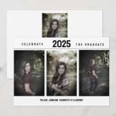 Minimalistische 3 foto Afstuderen aankondiging (Voorkant / Achterkant)