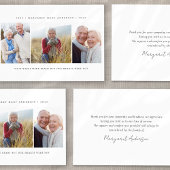 Minimalistische 3 foto begrafenis sympathie bedankkaart