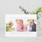 Minimalistische 3 foto begrafenis sympathie bedankkaart (Staand voorkant)