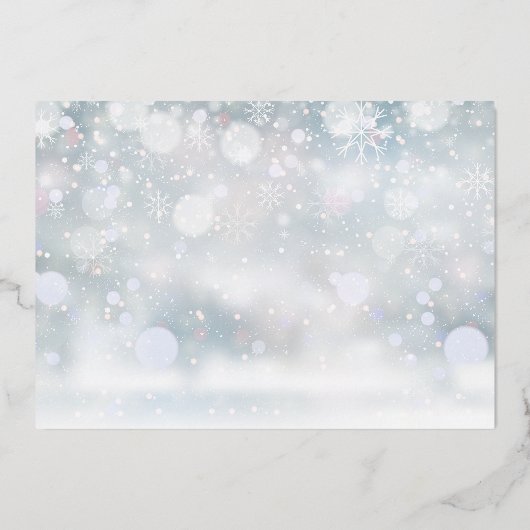 Minimalistische 3 foto collage Kerst Goud Folie Feestdagenkaart (Achterkant)