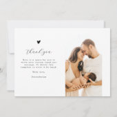 Minimalistische 3 foto collage Modern Baby shower Bedankkaart (Achterkant)