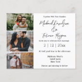 minimalistische 3 foto's collage bruiloft uitnodig (Voorkant)