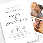 Minimalistische 3 foto's op omgekeerde QR-code bru Kaart