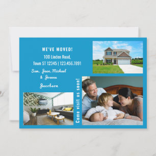 Minimalistische 3 foto's Wij zijn verhuisd verhuis Aankondiging