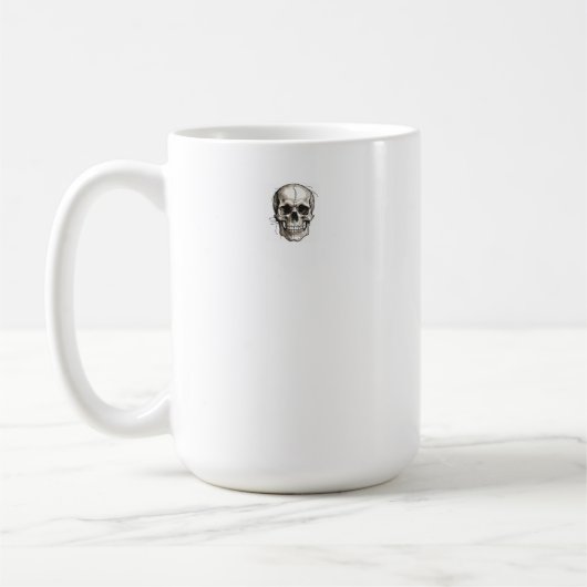 Minimalistische 3 schedel Mok Memento Mori (Links)