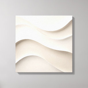 Minimalistische 3D-gesculptuurde pure witte zijde Canvas Afdruk