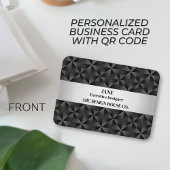 Minimalistische 3D Gradient Black Diamond geometri Visitekaartje