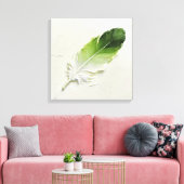 Minimalistische 3D-olieverf Saliegroene Veer Elega Canvas Afdruk (Insitu (Woonkamer))
