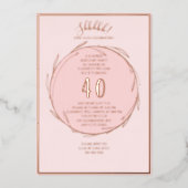 Minimalistische 40e aangepaste foto verrassing ver folie uitnodiging (Voorkant)