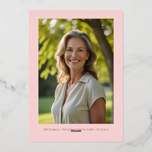 Minimalistische 40e aangepaste foto verrassing ver folie uitnodiging (Achterkant)