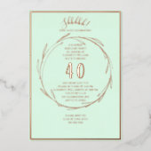 Minimalistische 40e aangepaste foto verrassing ver folie uitnodiging (Voorkant)