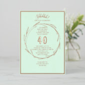 Minimalistische 40e aangepaste foto verrassing ver folie uitnodiging (Staand Voorkant)