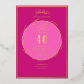 Minimalistische 40e aangepaste foto verrassing ver folie uitnodiging (Voorkant)