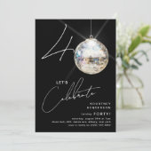 Minimalistische 40e Disco Ball verjaardagsfeestje Kaart (Staand voorkant)