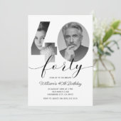 Minimalistische 40e verjaardag Veertig foto Kaart (Staand voorkant)