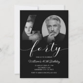 Minimalistische 40e verjaardag Veertig foto Kaart (Voorkant)