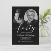 Minimalistische 40e verjaardag Veertig foto Kaart (Staand voorkant)