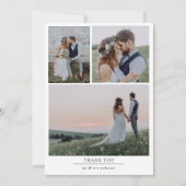 Minimalistische 4 Foto Bedankt Trouwkaart Aankondiging (Voorkant)