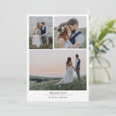 Minimalistische 4 Foto Bedankt Trouwkaart Aankondiging (Staand voorkant)