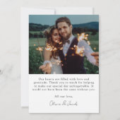 Minimalistische 4 Foto Bedankt Trouwkaart Aankondiging (Achterkant)