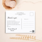 Minimalistische 4 Foto Collage Baby Shower Bedankt Briefkaart