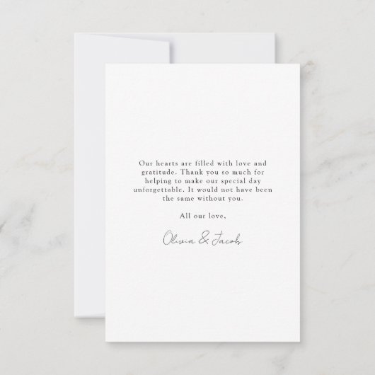 Minimalistische 4 Foto Liefde & Dank Trouwkaart Bedankkaart (Achterkant)