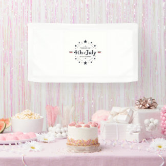 Minimalistische 4 juli-banner – Elegant Retro Spandoek