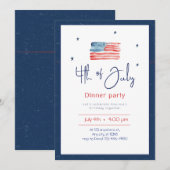 Minimalistische 4 juli Dinner Party Kaart (Voorkant / Achterkant)