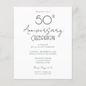 Minimalistische 50e bruiloft Jubileum uitnodiginge (Voorkant)