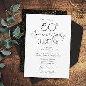 Minimalistische 50e bruiloft Jubileum uitnodiginge