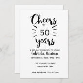 Minimalistische 50ste verjaardag kaart (Voorkant / Achterkant)
