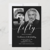 Minimalistische 50ste verjaardag Vijftig foto Kaart (Voorkant)