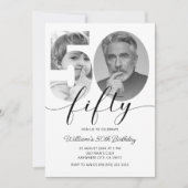 Minimalistische 50ste verjaardag Vijftig foto Kaart (Voorkant)