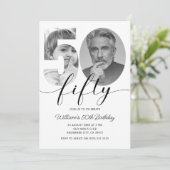 Minimalistische 50ste verjaardag Vijftig foto Kaart (Staand voorkant)