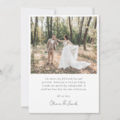 Minimalistische 5 foto boog bruiloft aankondiging (Achterkant)