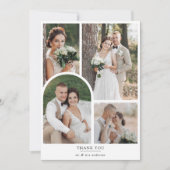 Minimalistische 5 foto boog bruiloft bedankkaart (Voorkant)