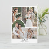 Minimalistische 5 foto boog bruiloft bedankkaart (Staand voorkant)