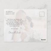 Minimalistische 5 Foto Calligrafie Huwelijk Bedank Briefkaart (Achterkant)