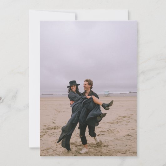 Minimalistische 5 foto Initialen Eenvoudige elegan Kaart (Achterkant)